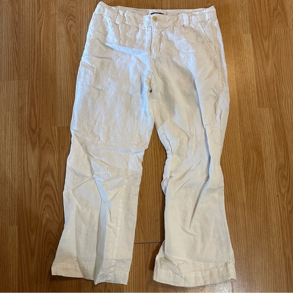 Gap size 8 linen straight leg summer comfy pant relaxed cotton lined - Picture 1 of 7